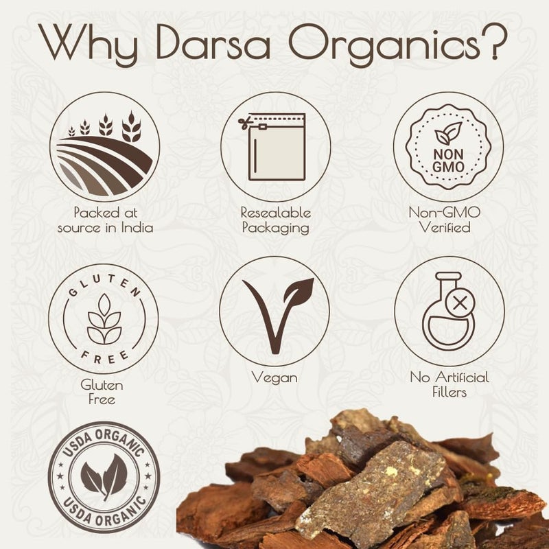Darsa Organics Arjuna Powder, 8 oz - USDA Organic Terminalia Arjuna for Cardiovascular Support, Heart Health and Blood Pressure Maintenance, Arjuna Bark Powder, Non-GMO, Gluten-Free, Kosher - Image 5